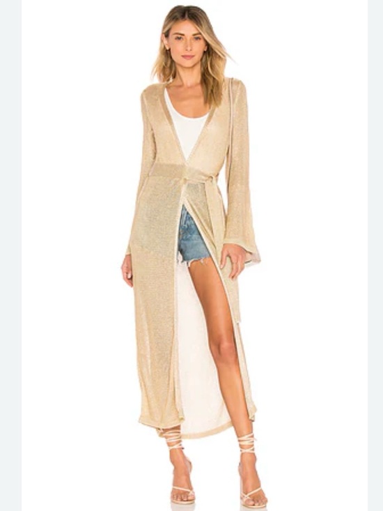 Tularosa Dresses & Skirts - Tularosa Wendy Robe Cardigan Champagne Sheer Wrap Maxi Duster
